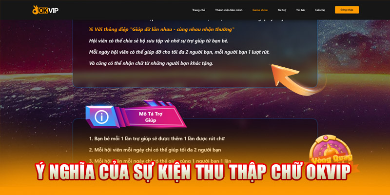 Ý nghĩa của sự kiện thu thập chữ OKVIP