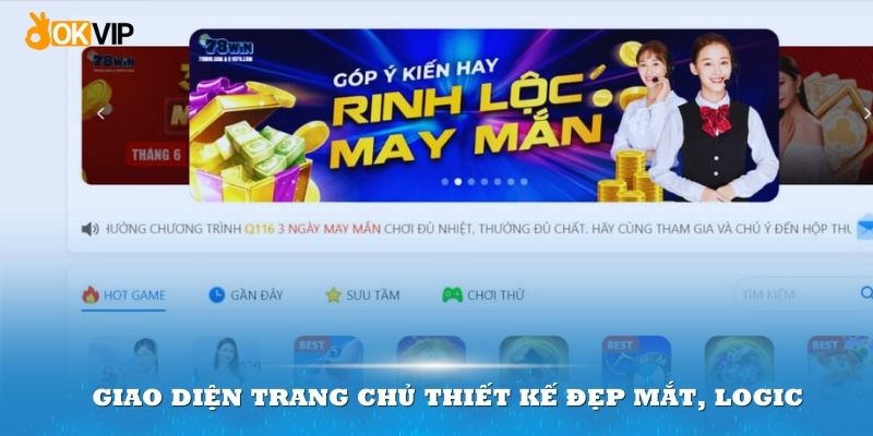 Giao diện trang chủ thiết kế đẹp mắt, logic